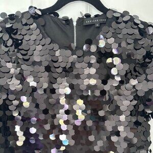 Brand New Endless Rose Size Small Black Sequin Crop T Shirt